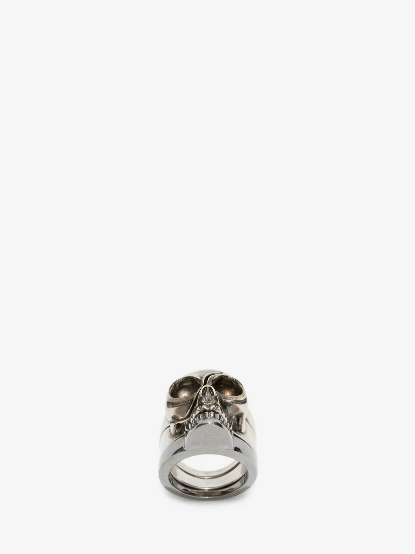 Anillos Alexander McQueen Divided Skull Hombre - Plateados - Mexico 049-OSQTJA